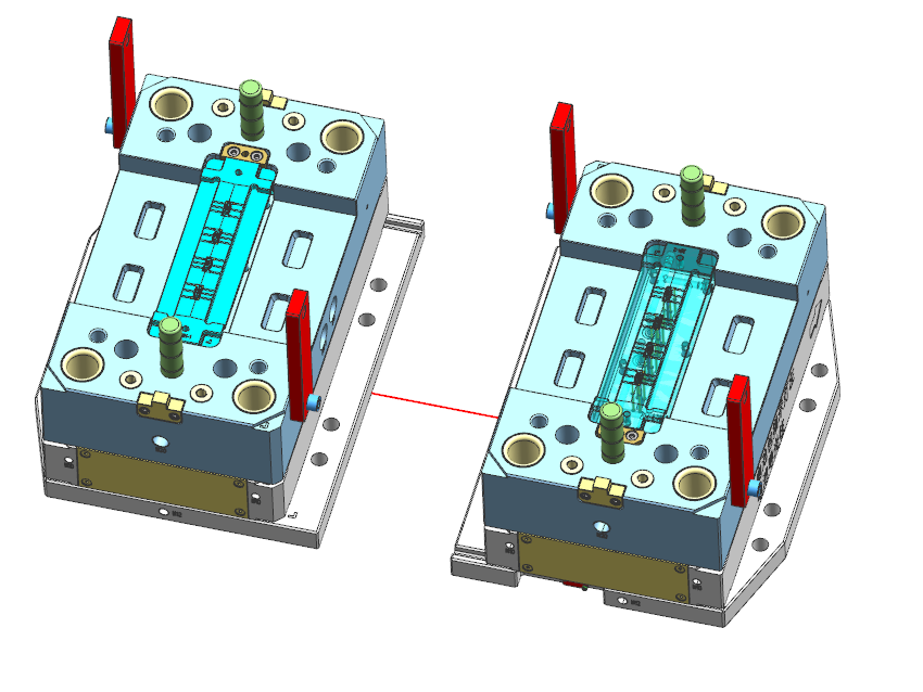全3D设计双色注塑模具公模侧