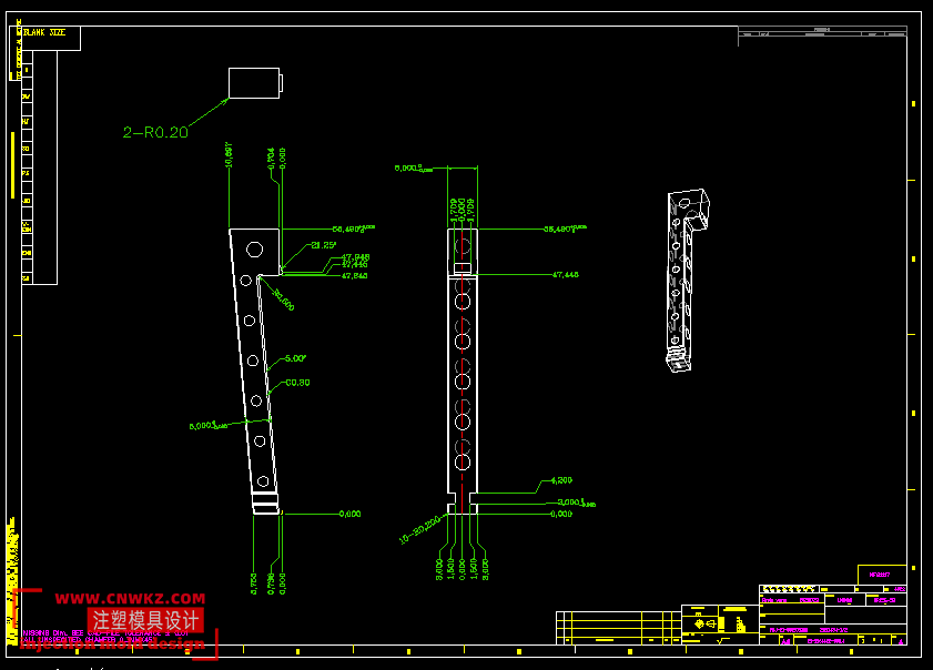模具斜顶2D加工图（零件图）