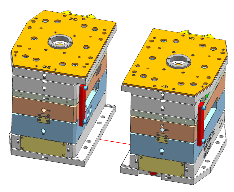 全3D设计双色注塑模具组装图