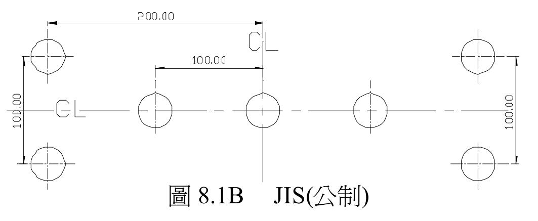 JIS（公制）顶出孔位置图