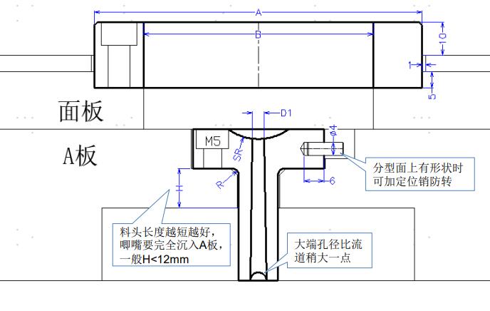注塑模具定位环与浇口套的设计简图1